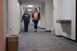 People in hallway
