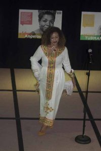 Woman in a fancy ethnic dress