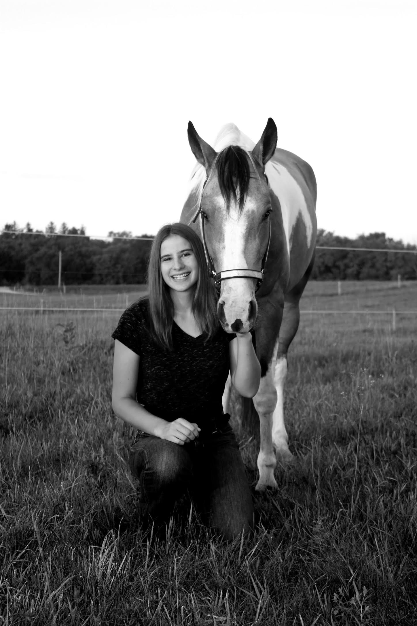 student with horse
