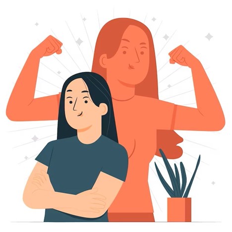 girl flexing muscles