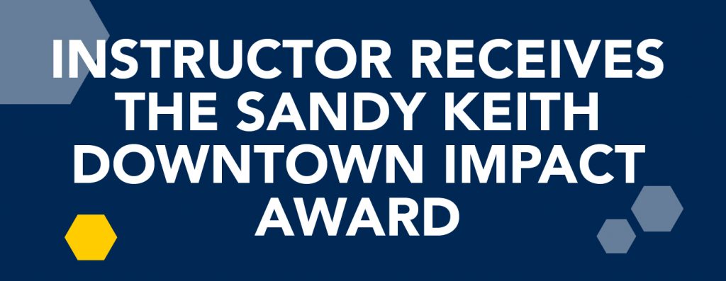 易胜博 English Instructor and Local Musician John Sievers receives the Sandy Keith Downtown Impact Award
